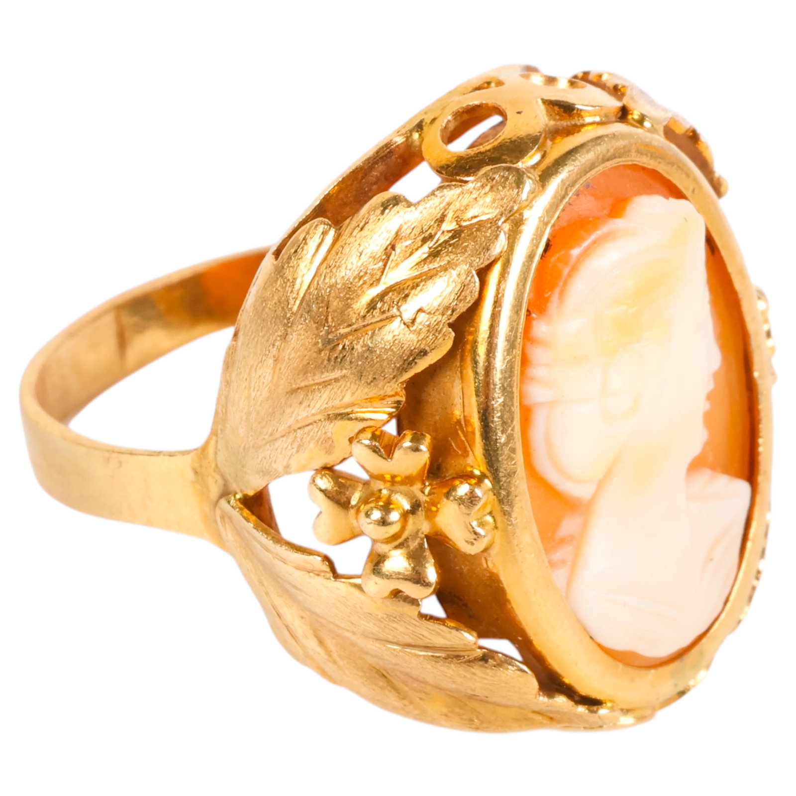 18k Yellow Gold Antique Italian Cameo Ring Sz 6.75 (1 of 6)