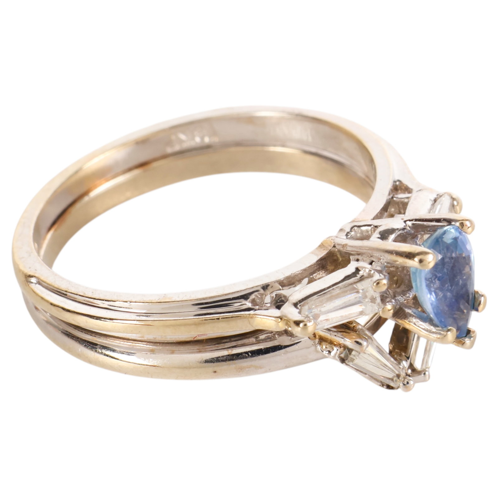 14k & 18k Diamonds amd Sapphire Custom Ring Sz 6.5 (1 of 6)