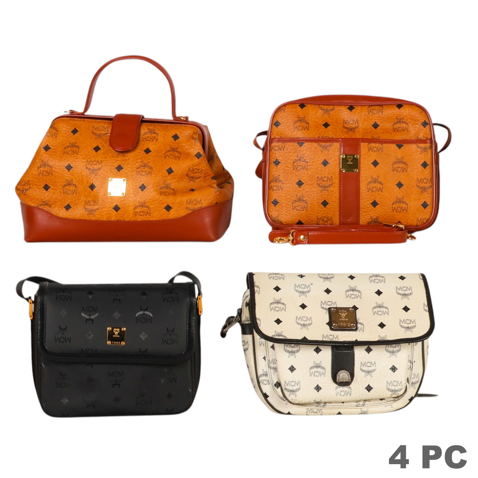 MCM Vintage Shoulder Bag Purse and Handbag 4pc LOT (1 of 6)