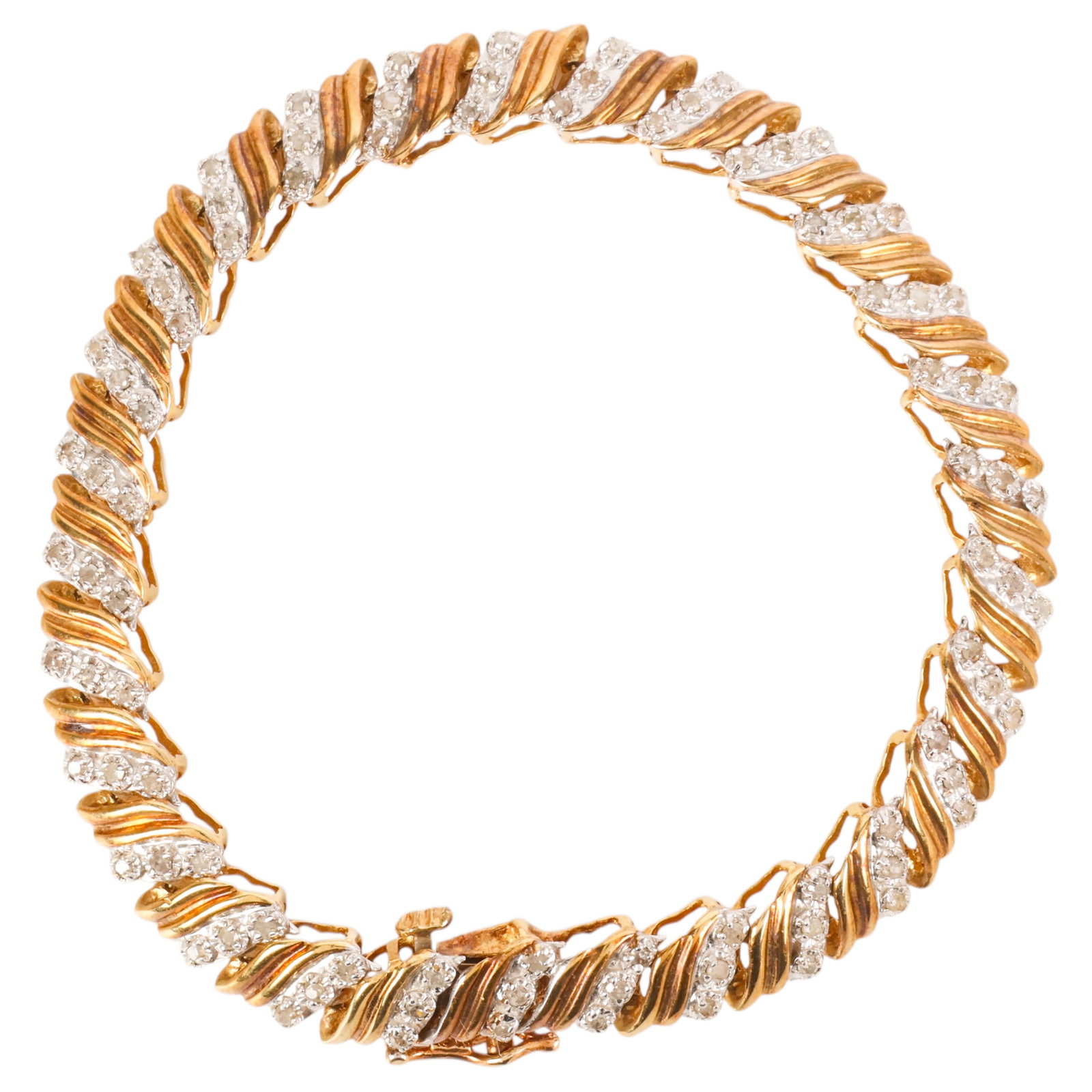 10K Yellow Gold 1.00 CTW Diamond Link Bracelet (1 of 7)