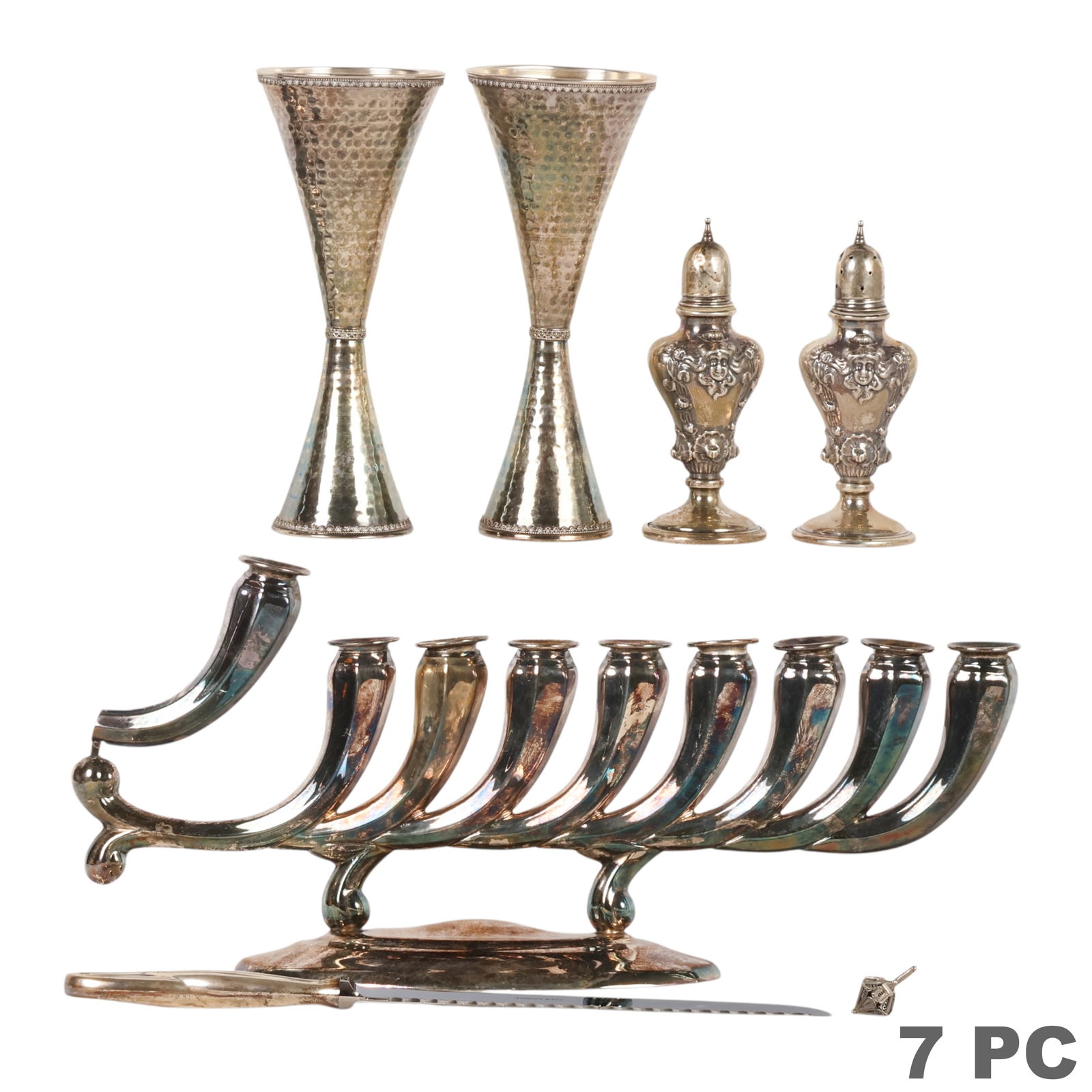 Sterling Candlesticks Menorah & Tiffany Knife LOT (1 of 7)