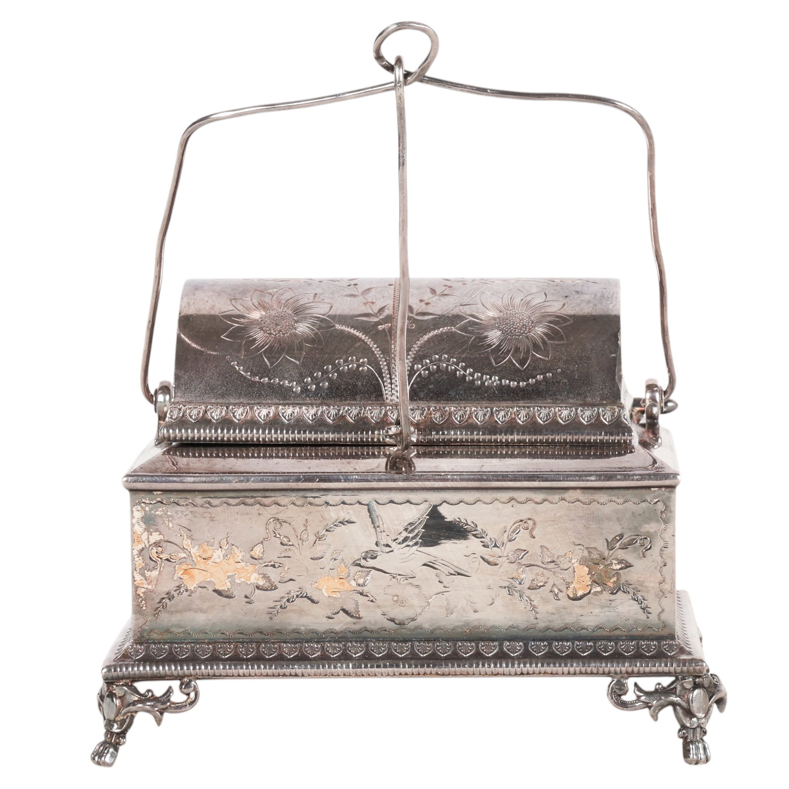 Antique Wilcox Victorian Silver Plated Jewelry Box (1 of 6)