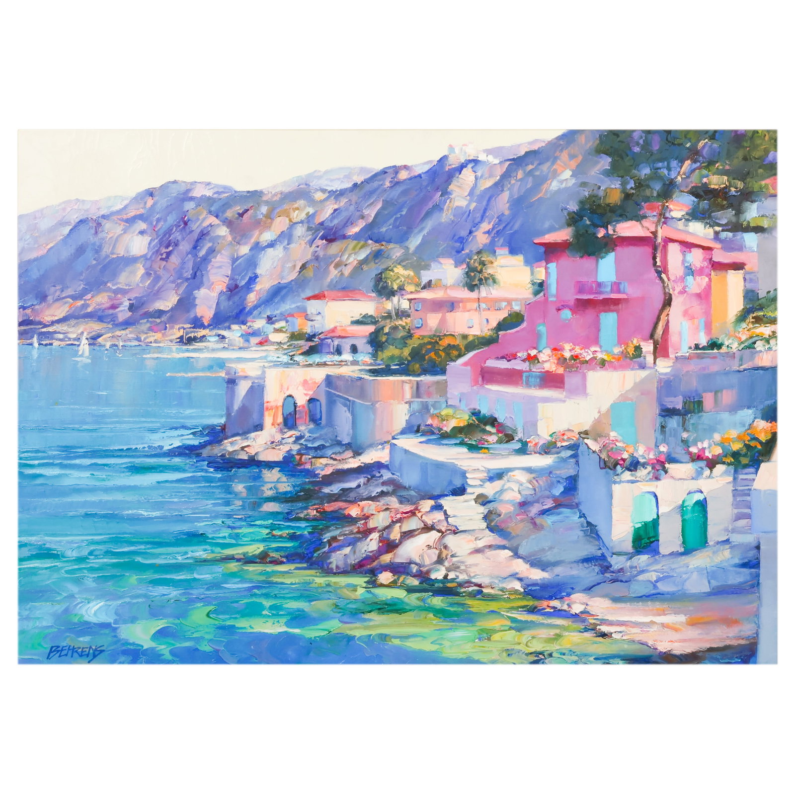 Howard Behrens 1933-2014 "Riviera" Oil Painting (1 of 7)