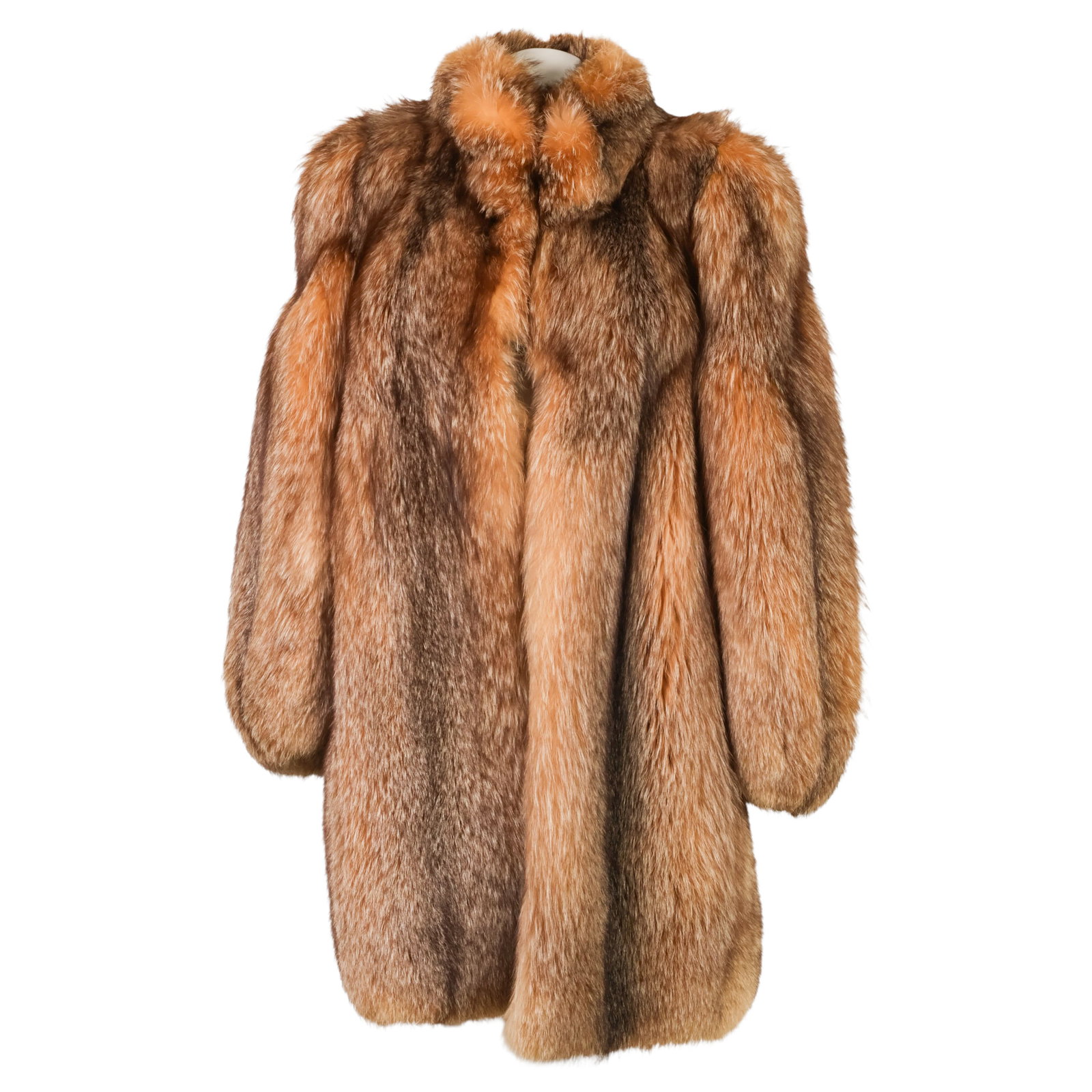 Vintage Floor Length Silver and Gold Fox Fur Coat (1 of 6)
