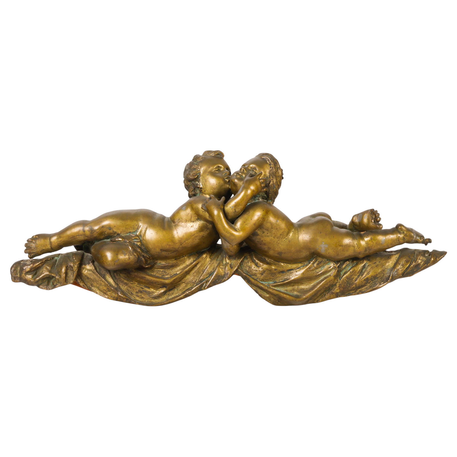 Antique Bronze Cherub Architectural Wall Plaque (1 of 6)