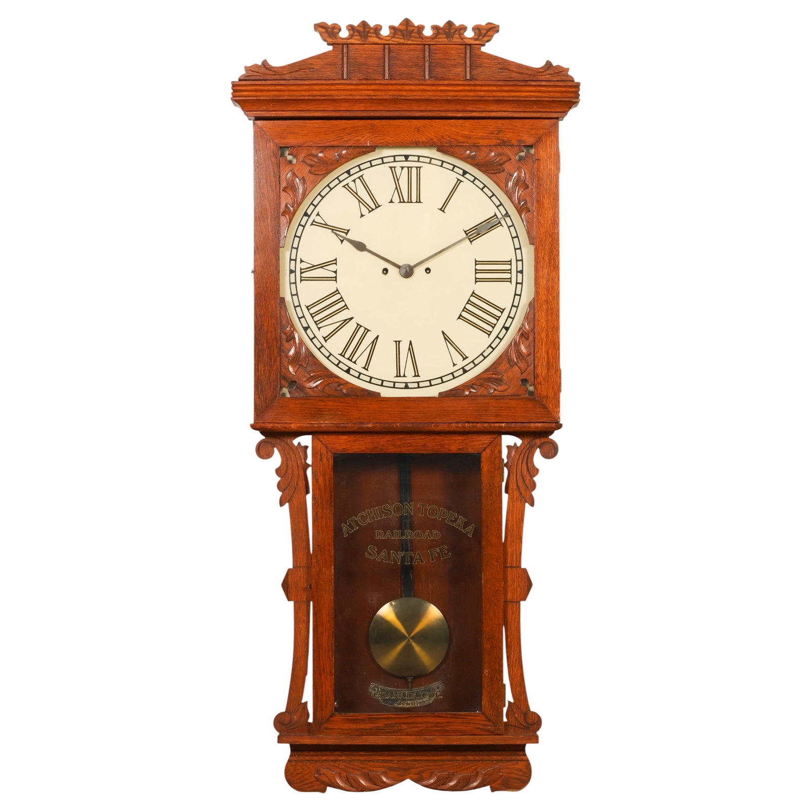 Seth Thomas Antique Wood Railroad Regulator Clock (1 of 7)