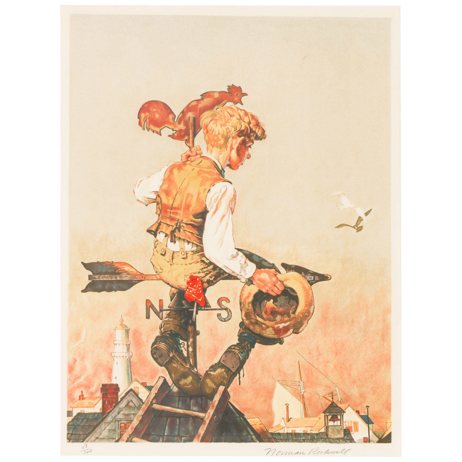 Norman Rockwell 1894-1978 Top of the World SIGNED (1 of 9)