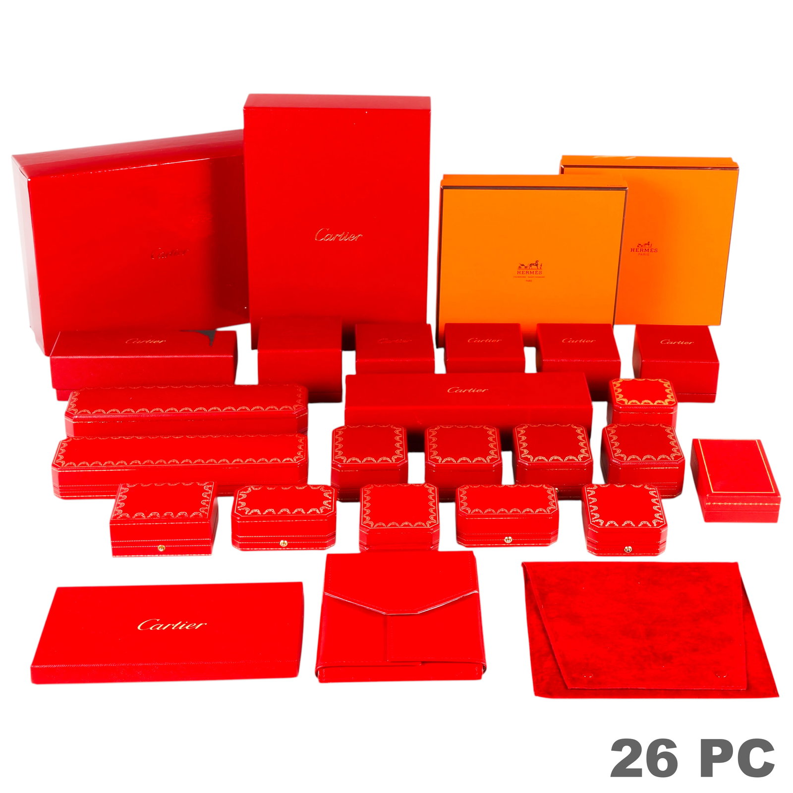 Empty Cartier and Hermes Branded Boxes 26pc LOT (1 of 7)