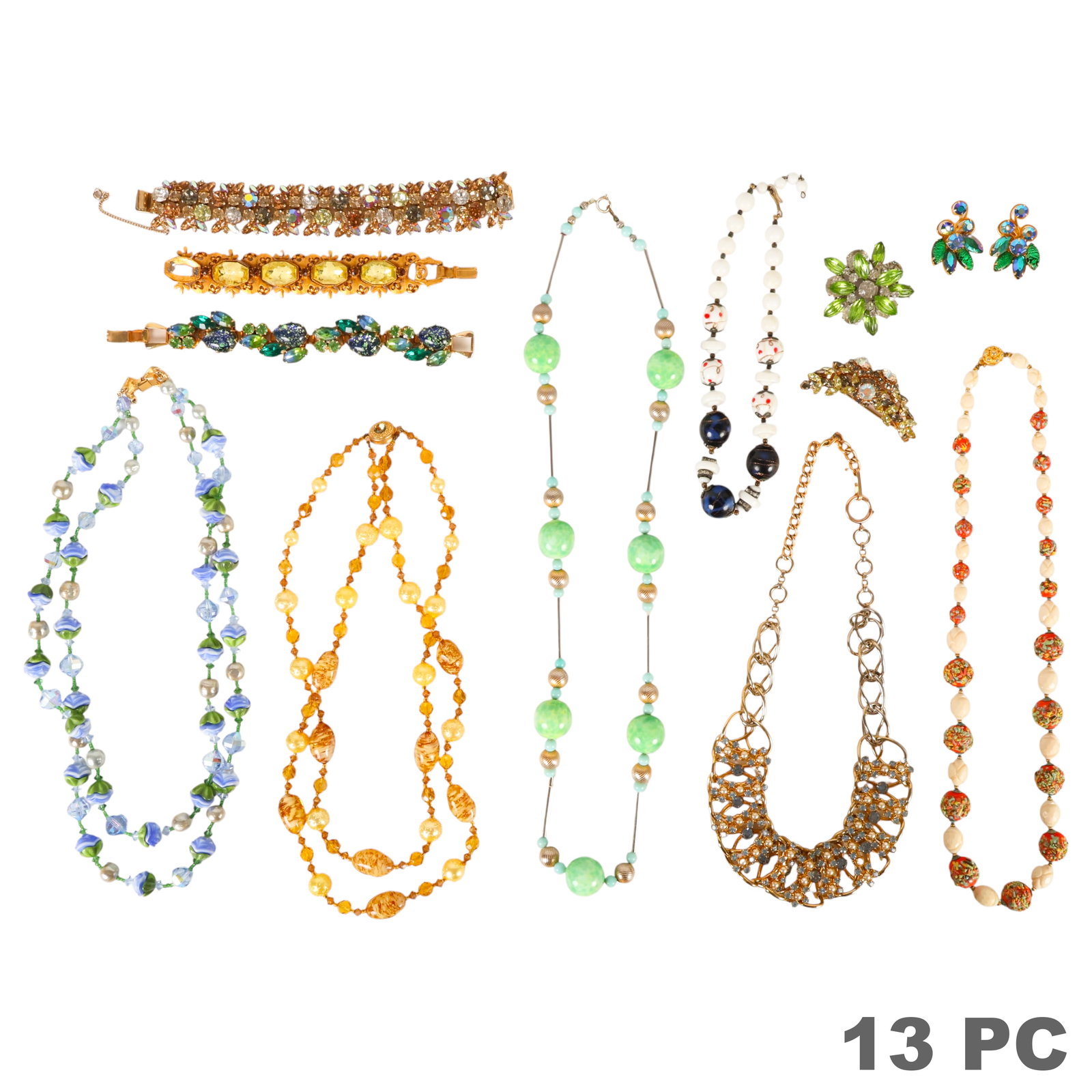 Vintage Costume Jewelry Necklace Bracelet 11pc LOT (1 of 6)
