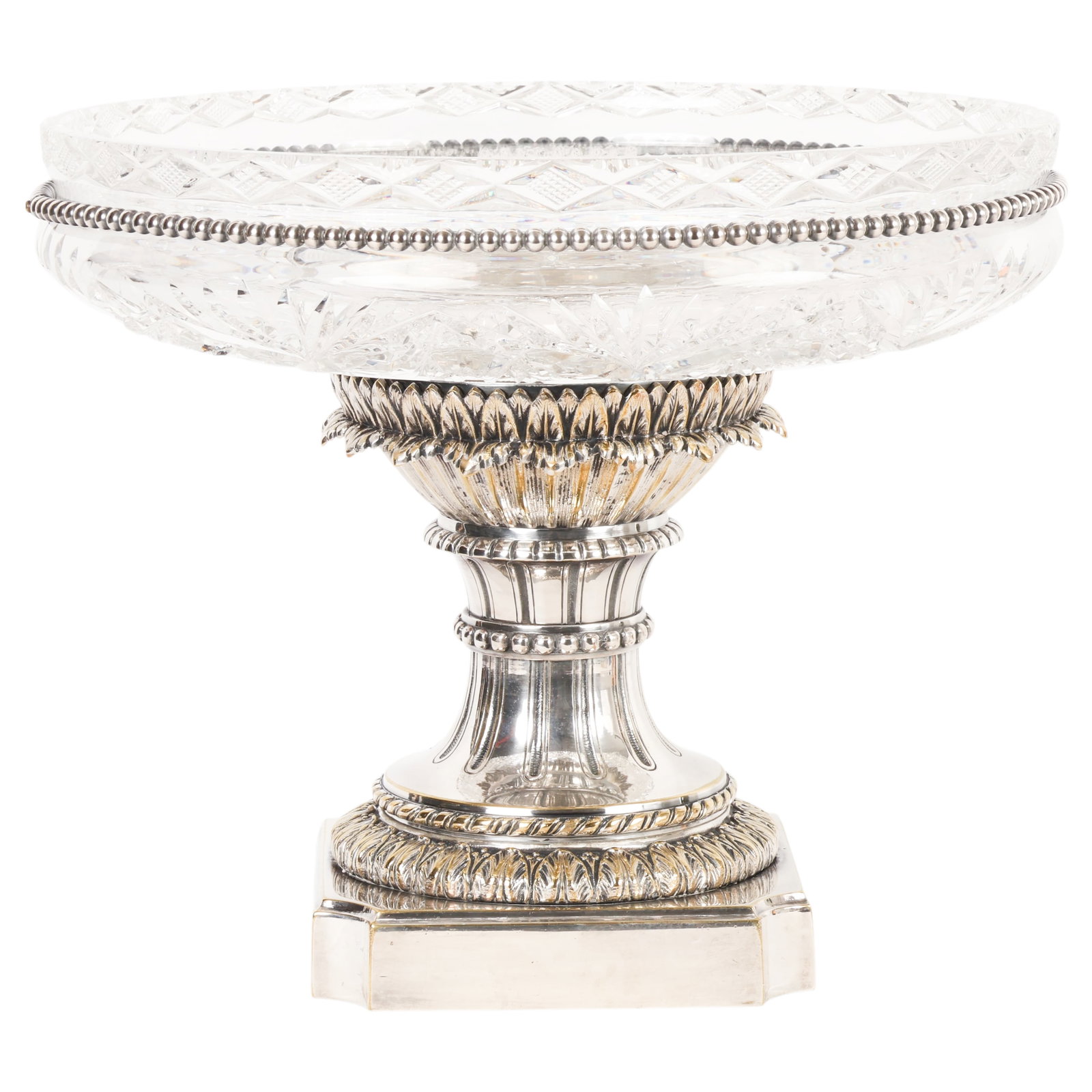Silver Plated and Cut Crystal Pedestal Centerpiece (1 of 6)