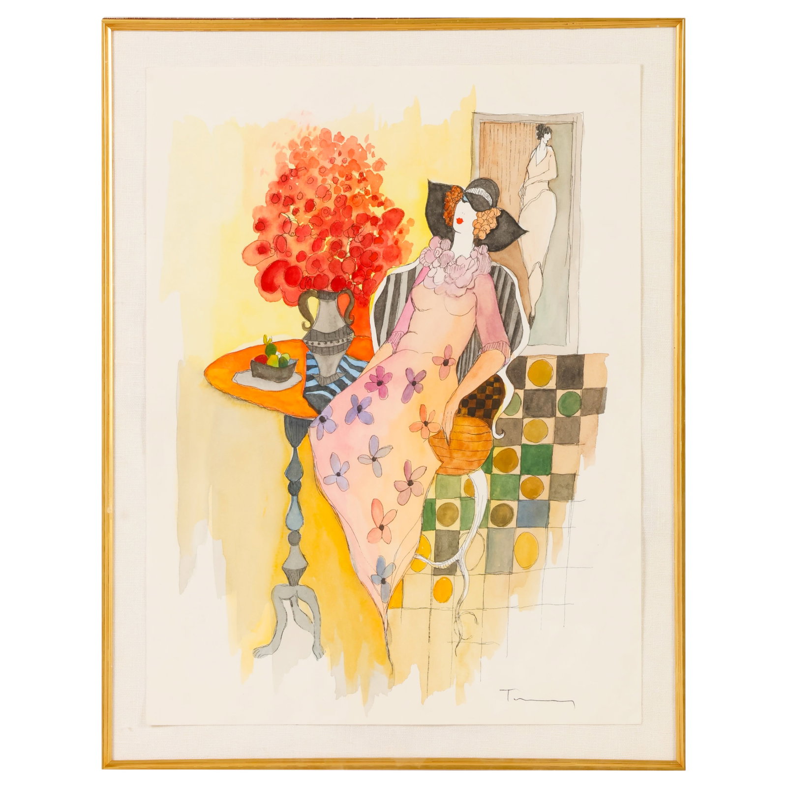 Itchak Tarkay 1935-2012 Irene Resting #8 Painting (1 of 7)