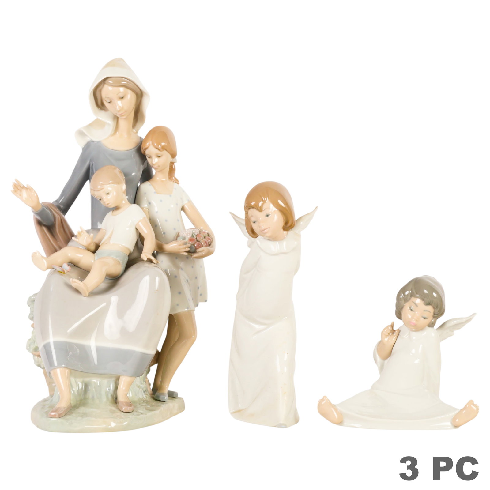 Lladro Mother Children and Angel Figurines 3pc LOT (1 of 7)