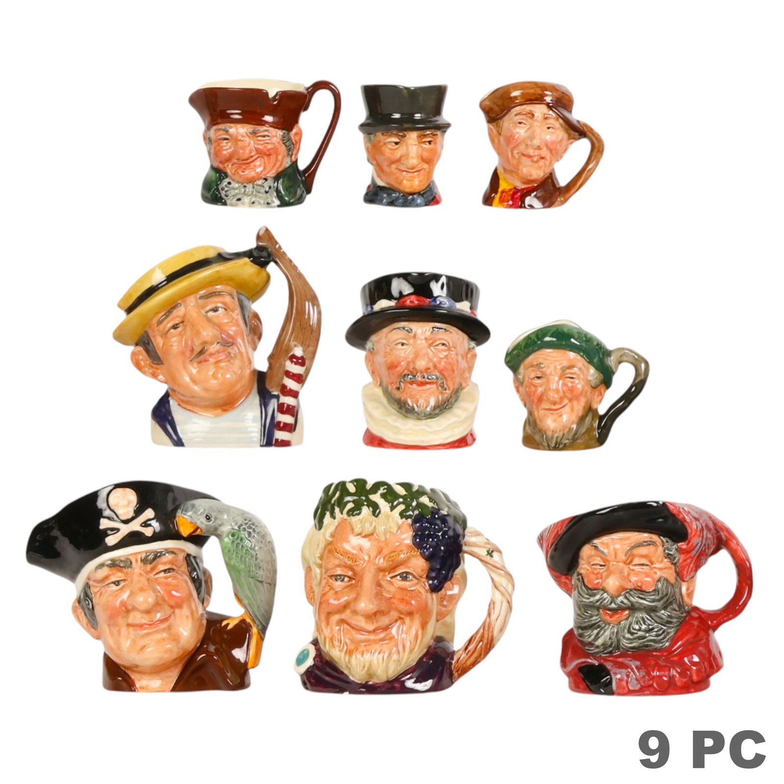 Royal Doulton Character Toby Jug Mugs ESTATE LOT (1 of 6)
