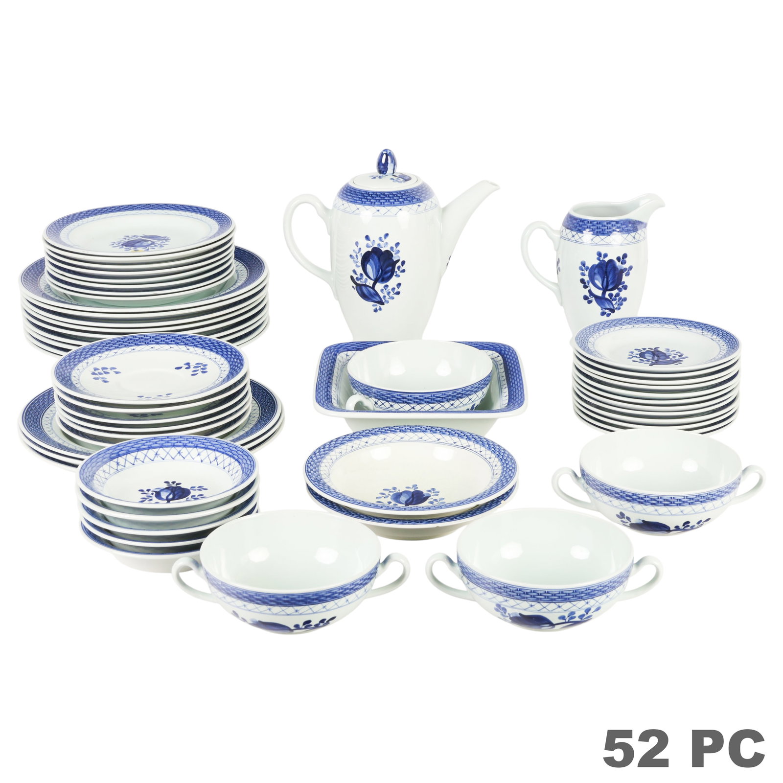 Royal Copenhagen "Tranquebar Blue" Porcelain 52pc (1 of 9)