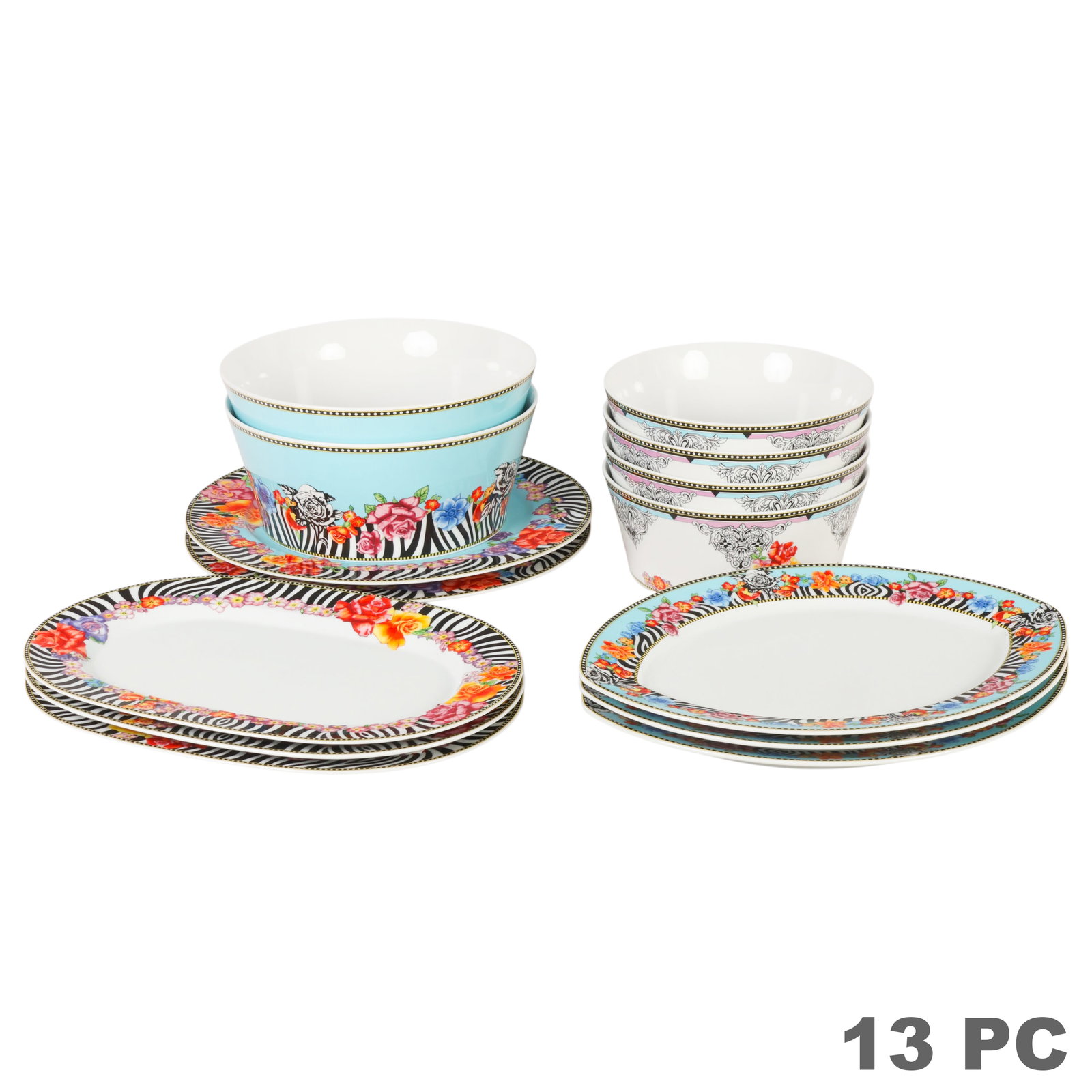 Versace Rosenthal Hot Flowers Serving Pieces 13pc (1 of 6)