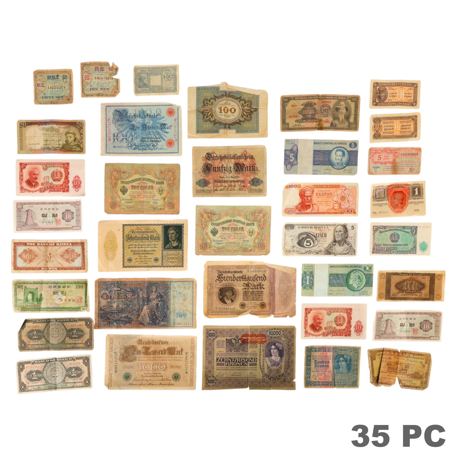 Vintage International and Obsolete Banknotes 35pc (1 of 6)