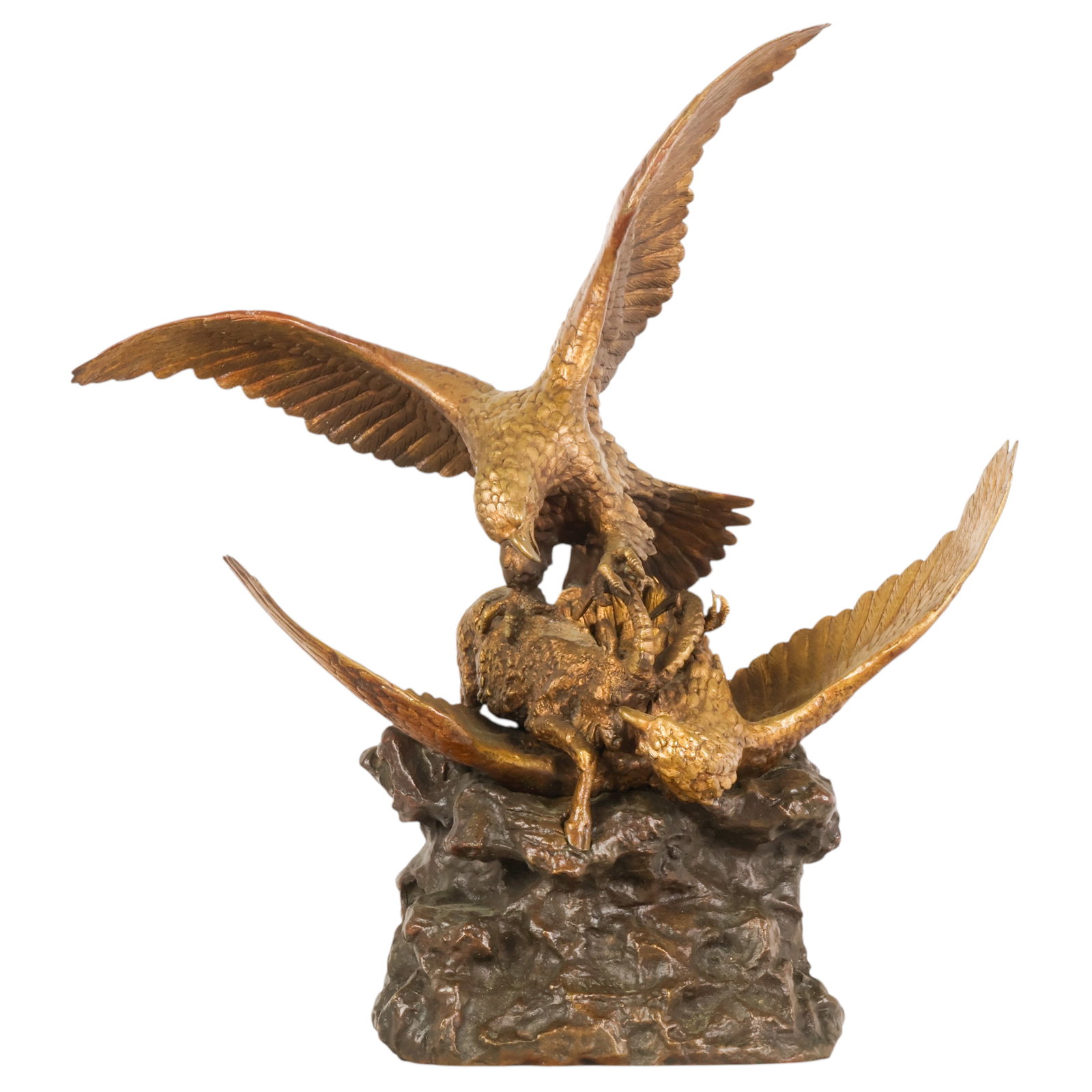 Eagles Fighting over an Ibex Bronze after C Fratin (1 of 6)