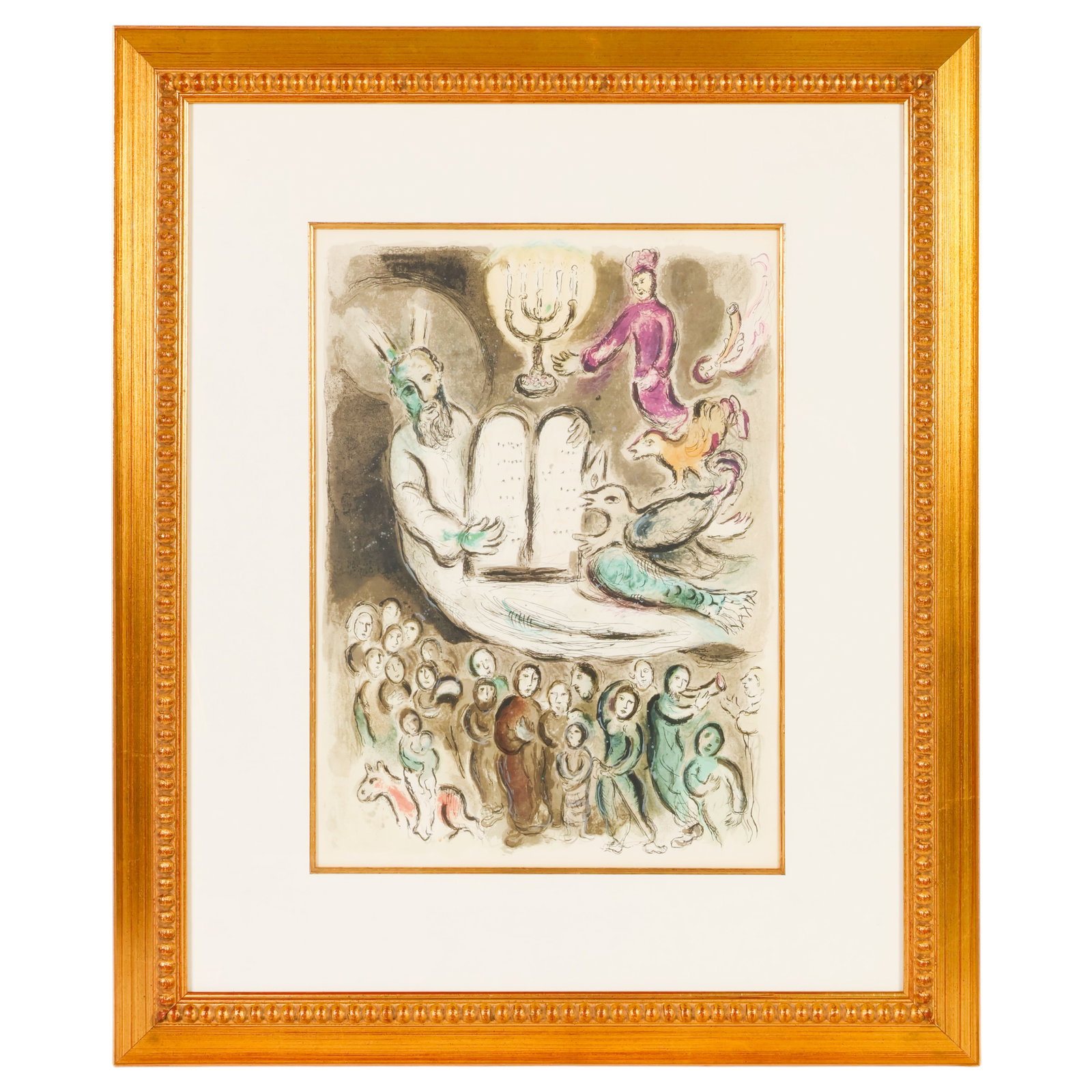 Moses w/ Ten Commandments Lithograph after Chagall - 2