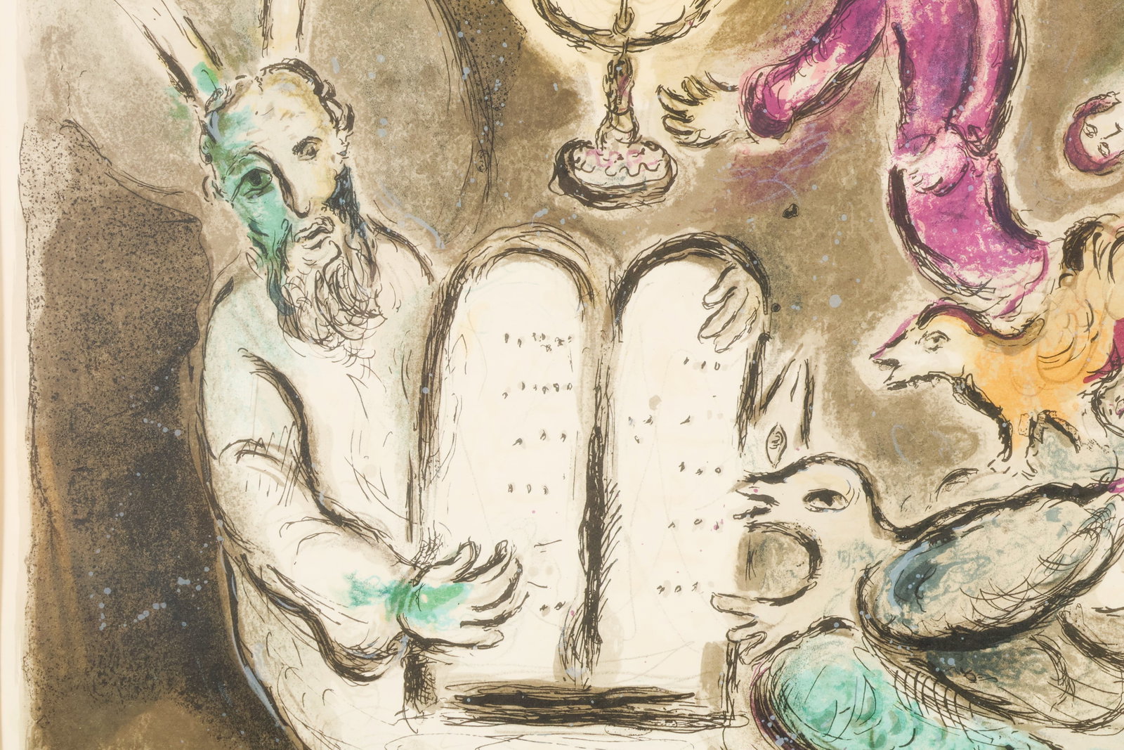 Moses w/ Ten Commandments Lithograph after Chagall - 3