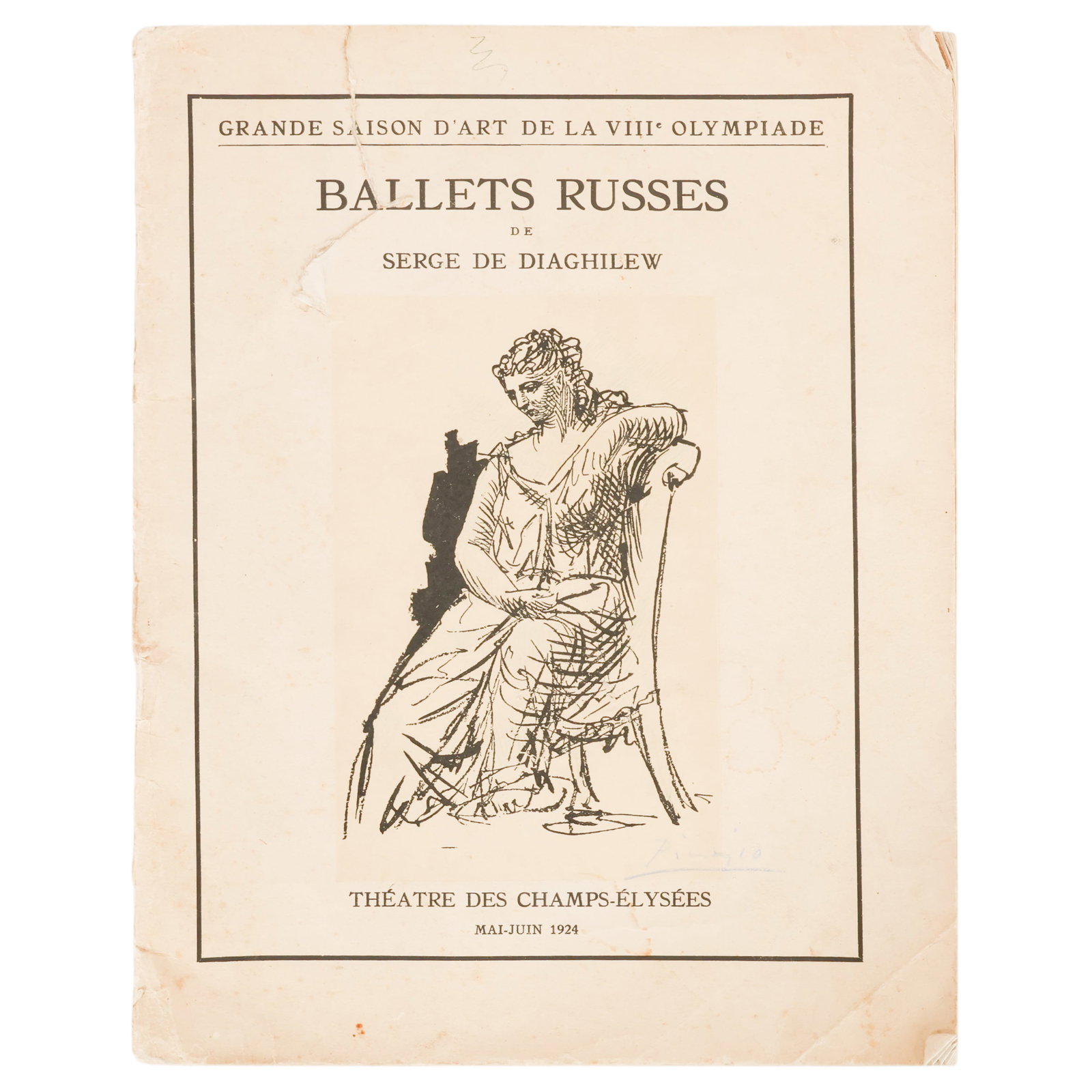 SIGNED Ballet Russes Program Attributed to Picasso (1 of 6)