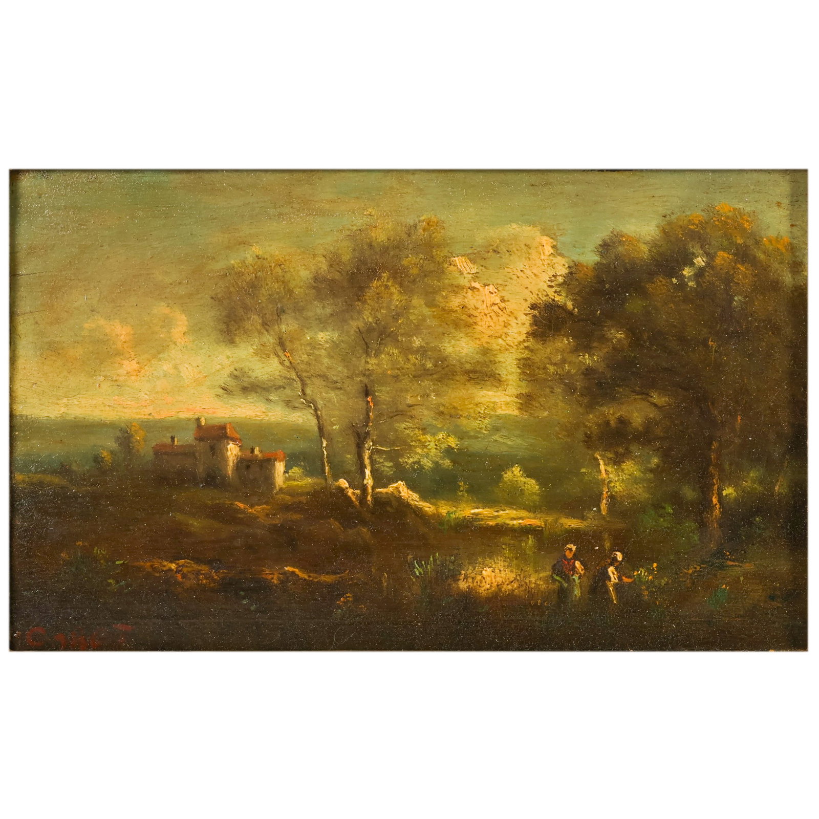 Antique Landscape Painting after Corot 1796-1875 (1 of 7)