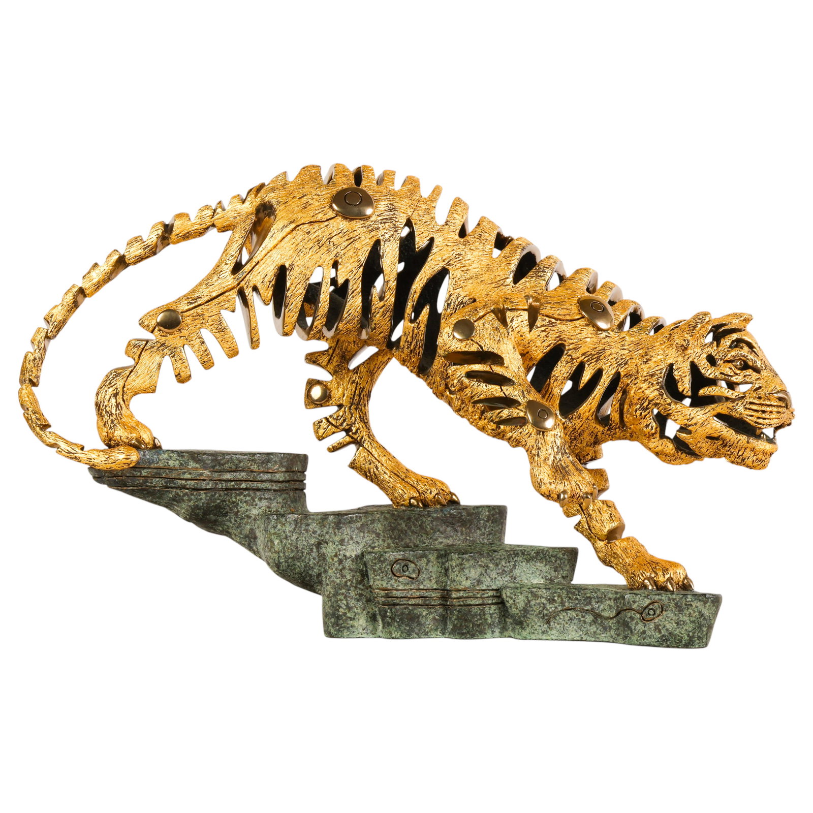 Tiefeng Jiang b.1938 Golden Tiger Bronze Sculpture (1 of 7)