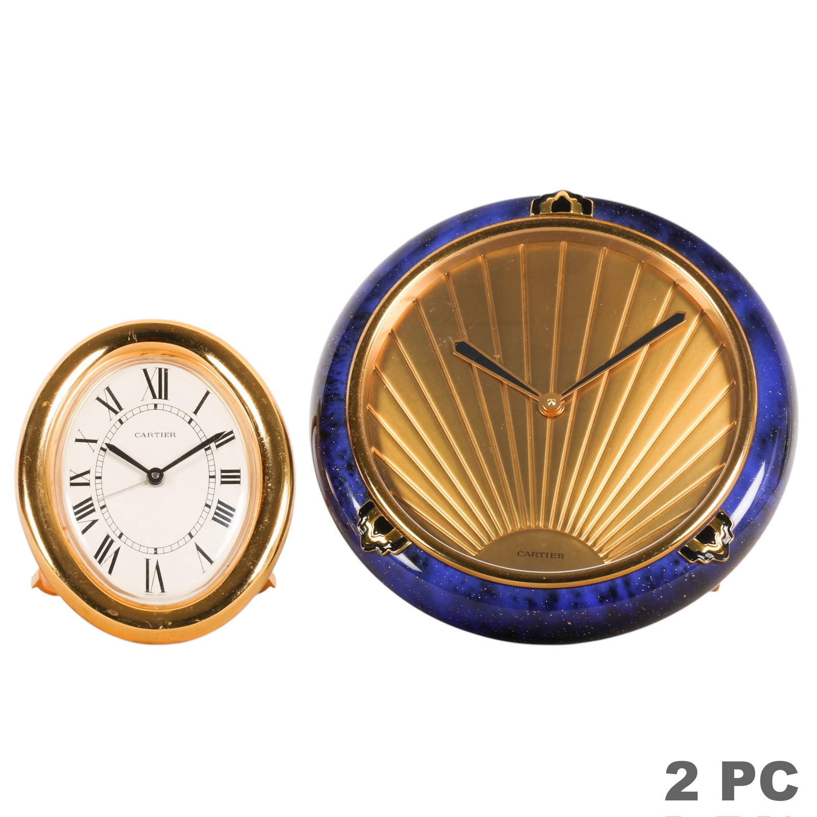 Cartier Swiss Made Enameled and Gilt Timepiece LOT (1 of 6)