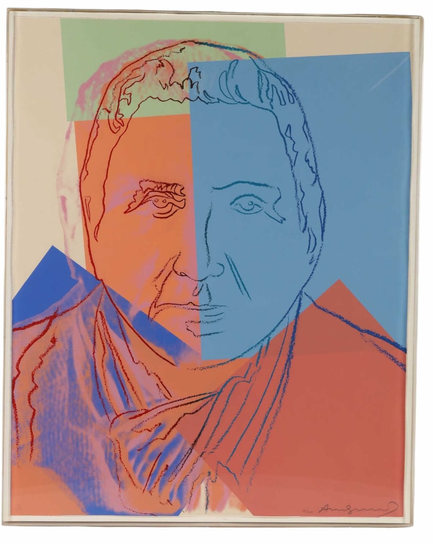 Andy Warhol Gertrude Stein Screenprint 1980 SIGNED: Andy Warhol (American, 1928-1987), Gertrude Stein, 1980, color screenprint on Lenox Museum Board from the portfolio Ten Portraits of Jews of the Twentieth Century (Feldman & Schellmann), depicting the