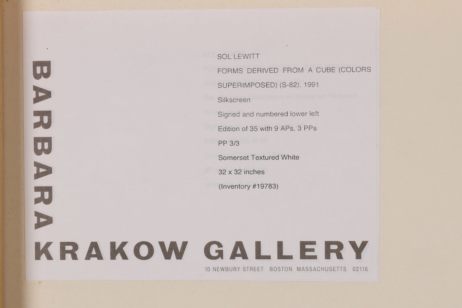 Sol Lewitt 1928-2007 Dived Cube Serigraph SIGNED - 6