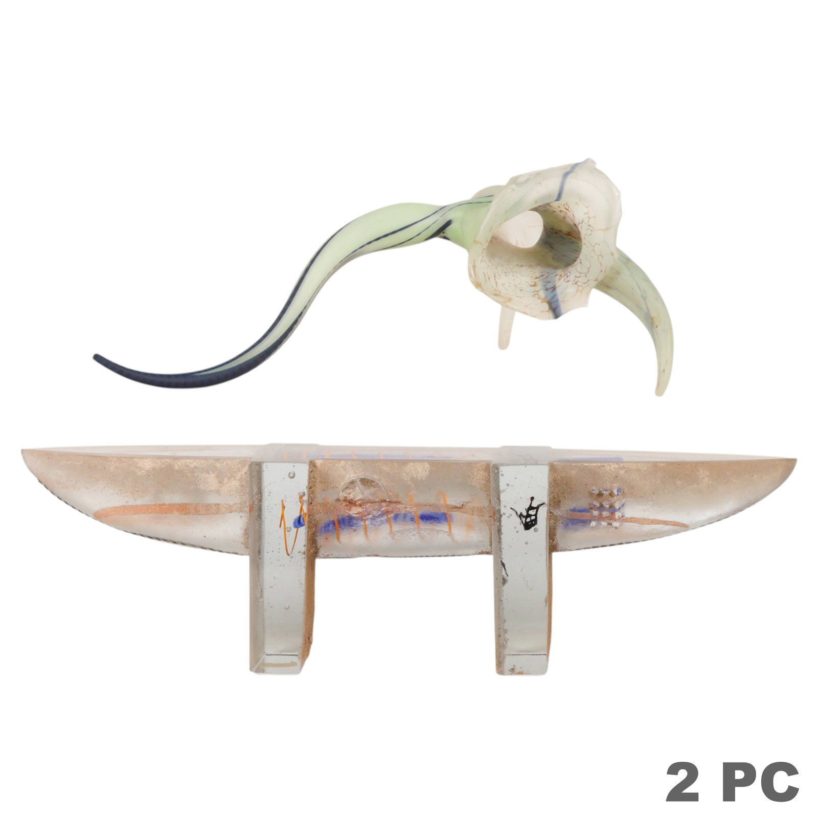 Bertil Vallien Kosta Boda Boat & Glass Orchid LOT (1 of 7)