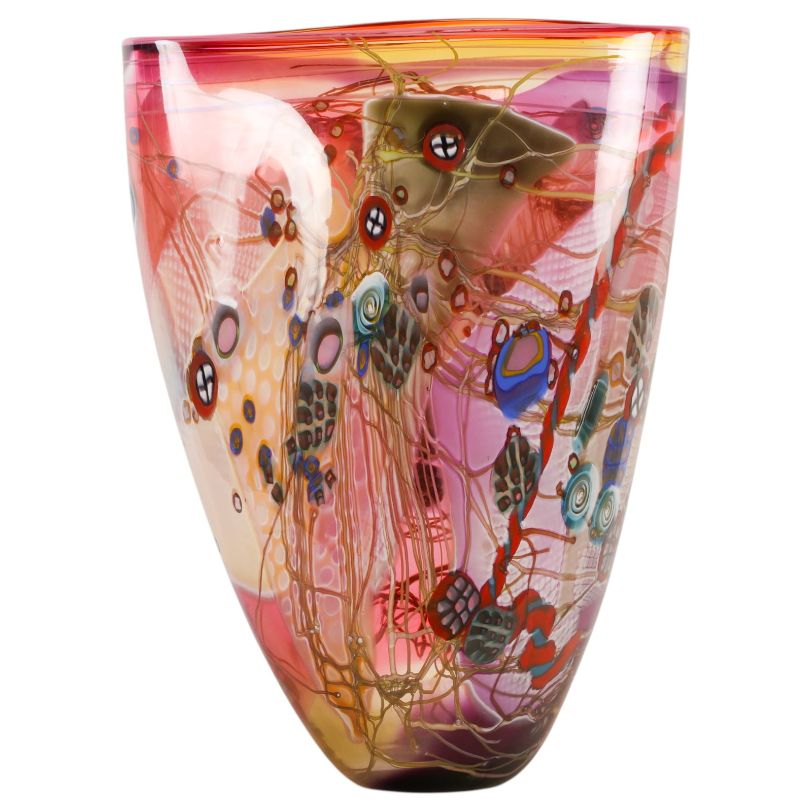 Wes Hunting b1958 Colorfield Studio Art Glass Vase (1 of 6)