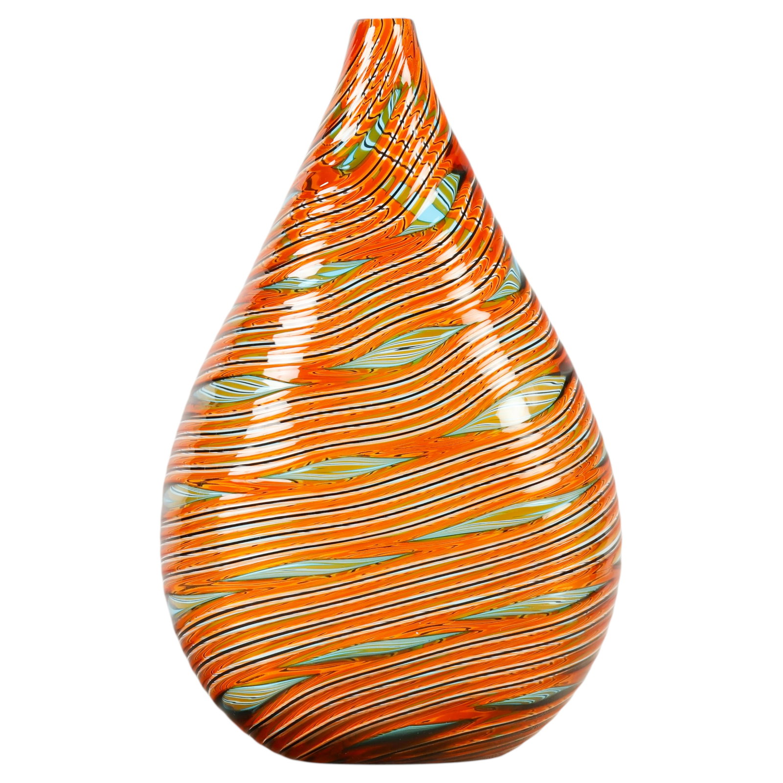 Oggetti Italian Murano Studio Art Glass Swirl Vase (1 of 8)