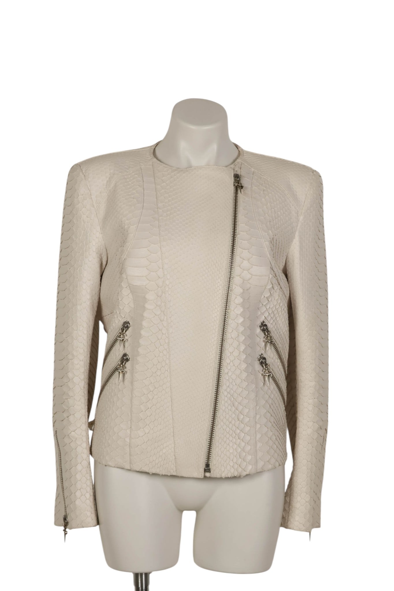 Cesare Paciotti White Python Leather Unisex Jacket (1 of 6)
