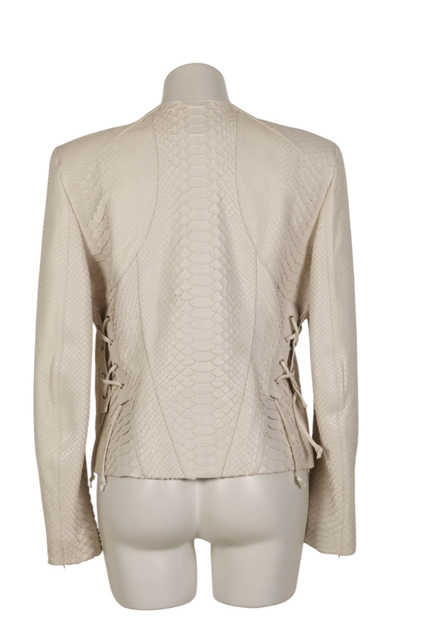 Cesare Paciotti White Python Leather Unisex Jacket - 2