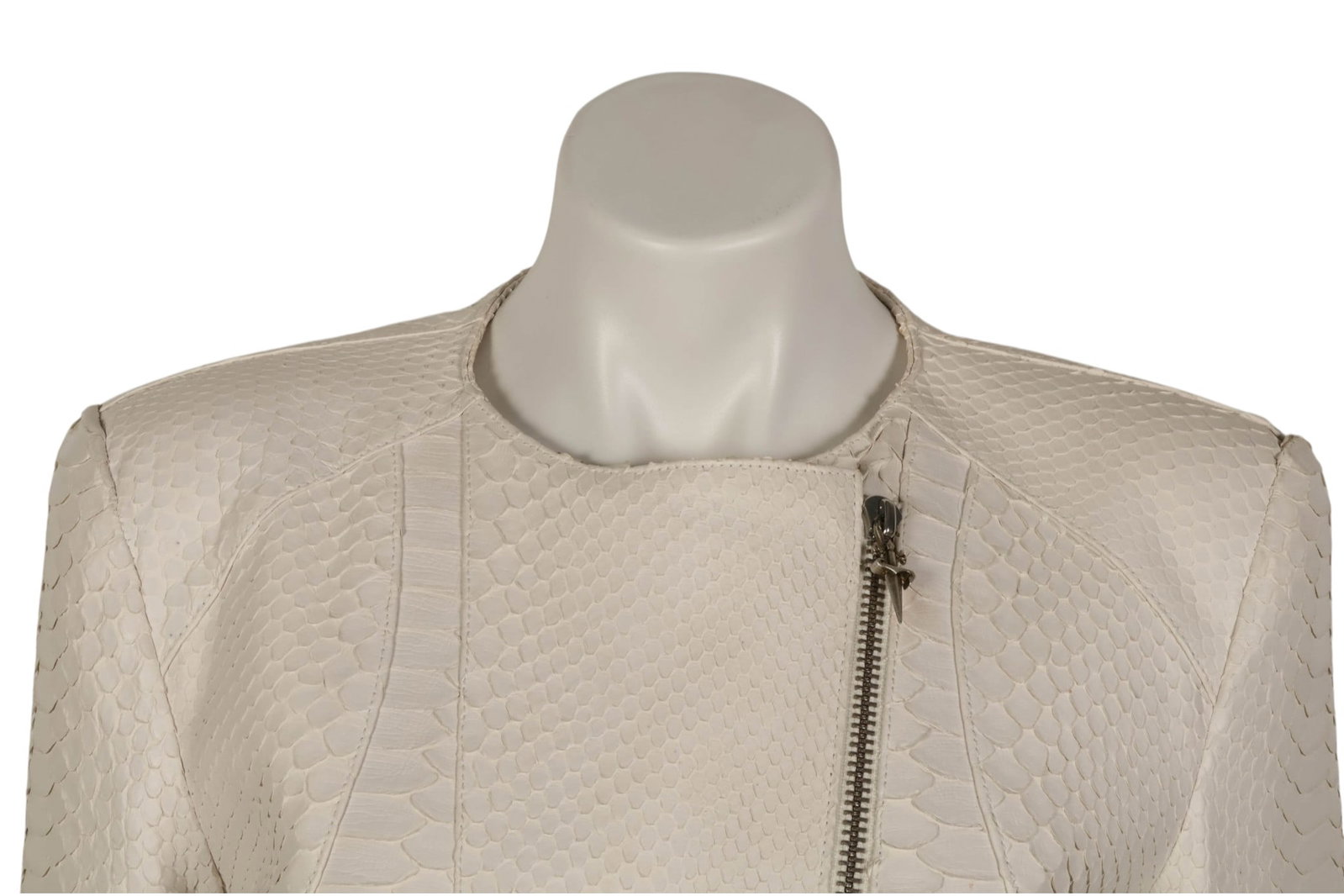 Cesare Paciotti White Python Leather Unisex Jacket - 5