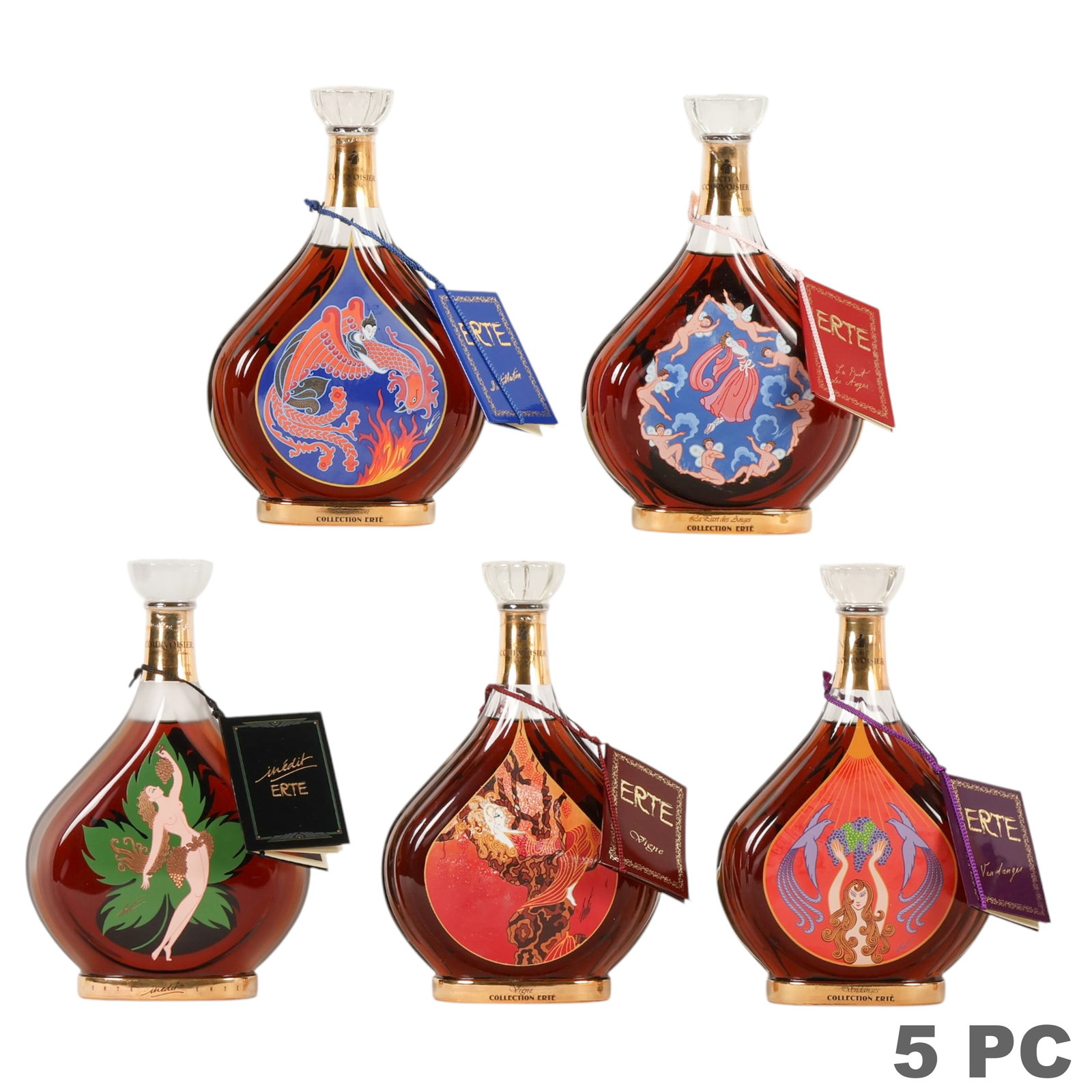 Erte Courvoisier Cognac Bottles Inedit & More LOT (1 of 7)