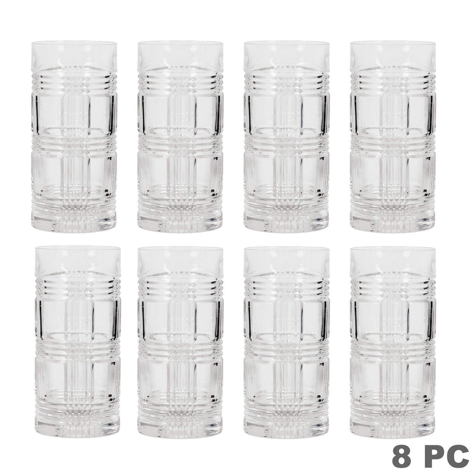 Ralph Lauren Plaid Crystal Highball Glasses SET (1 of 7)