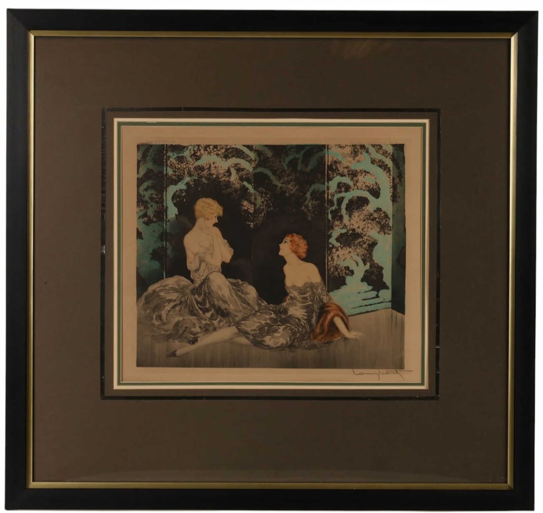 Louis Icart 1888-1950 Intimacy Deco Etching SIGNED (1 of 7)