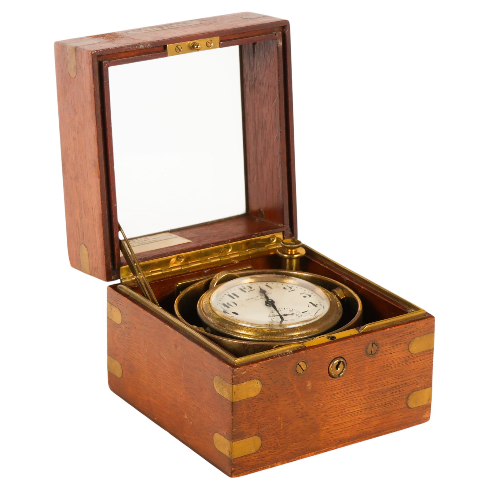 Waltham Vintage Nautical Gimbaled Ships Deck Clock (1 of 7)