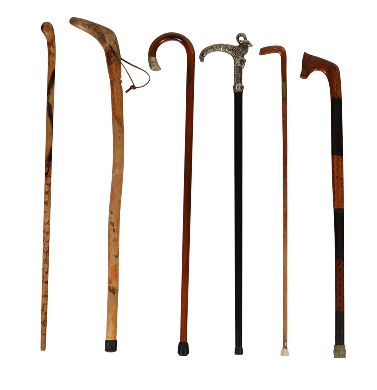 Vintage Wood Walking Canes and Sword Cane 6pc LOT (1 of 8)