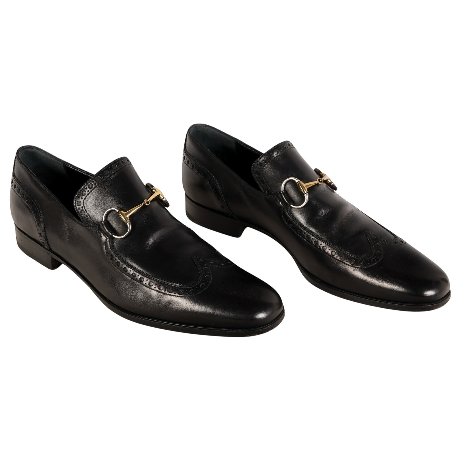 Gucci Mens Black Leather Horsebit Loafers Sz 11.5D (1 of 6)