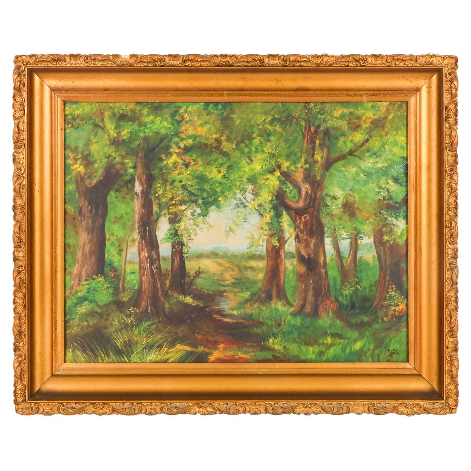Archibald Kay 1860-1935 Forest Landscape Painting (1 of 8)