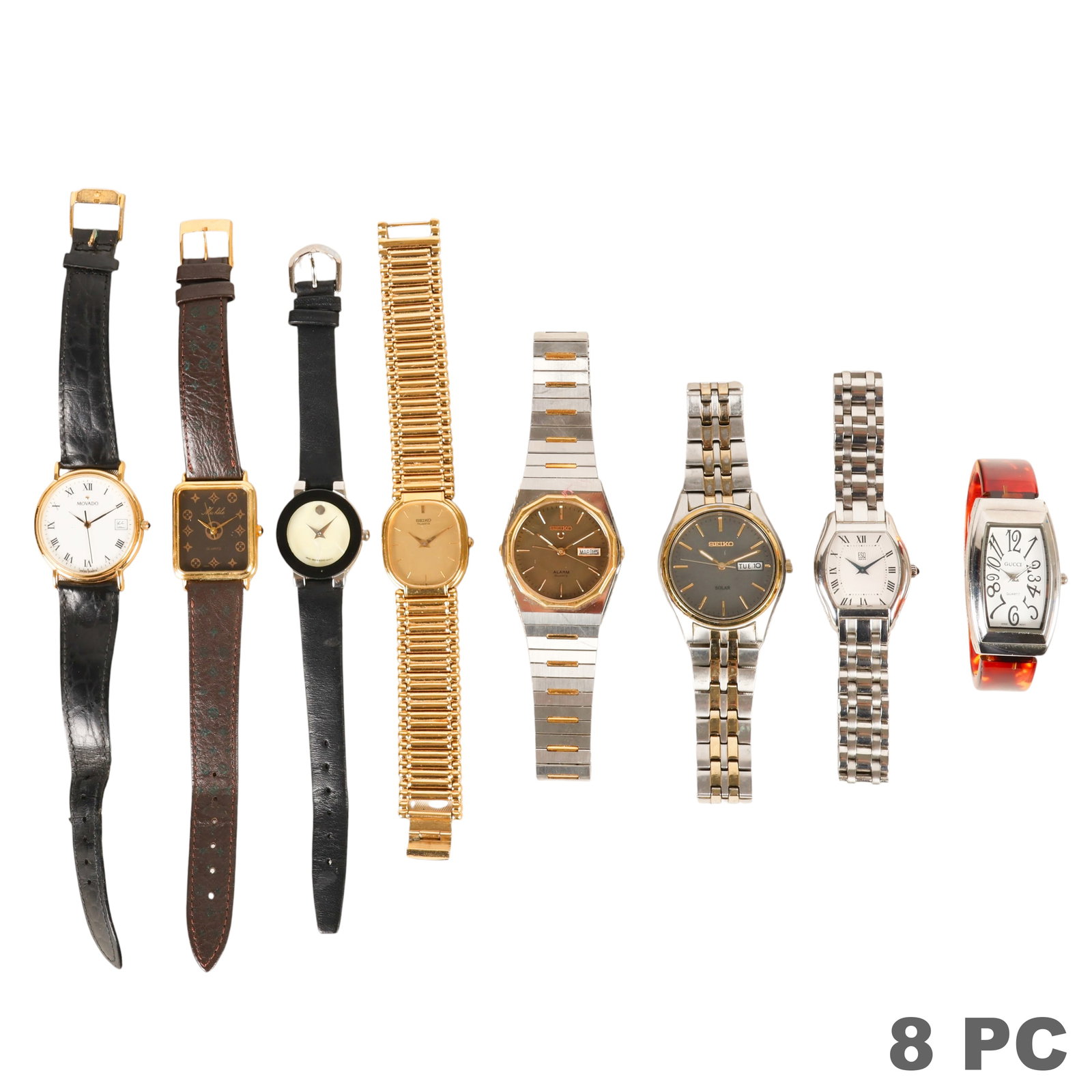 Movado Seiko Gucci and More Wrist Watch 8pc LOT (1 of 7)