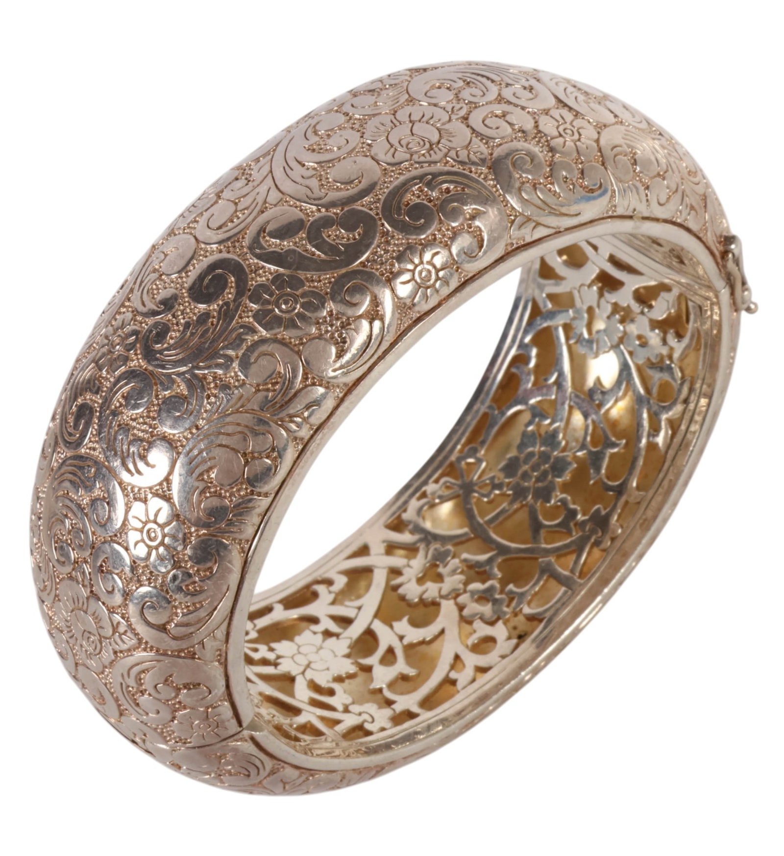Sterling Silver Designer Repousse Bangle 155 grams (1 of 6)