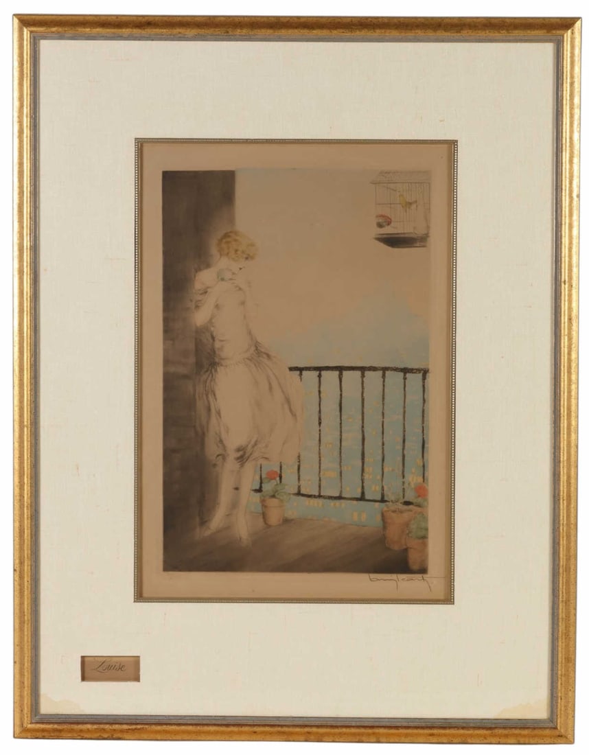 Louis Icart 1888-1950 "Louise" Deco Etching SIGNED (1 of 9)