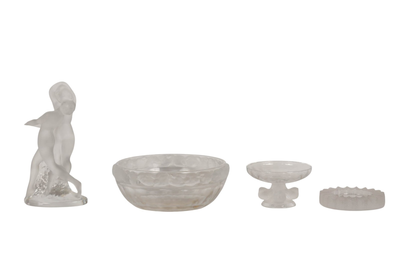 Lalique Dancers, Mesanges & Nogent Crystal 4pc LOT (1 of 5)
