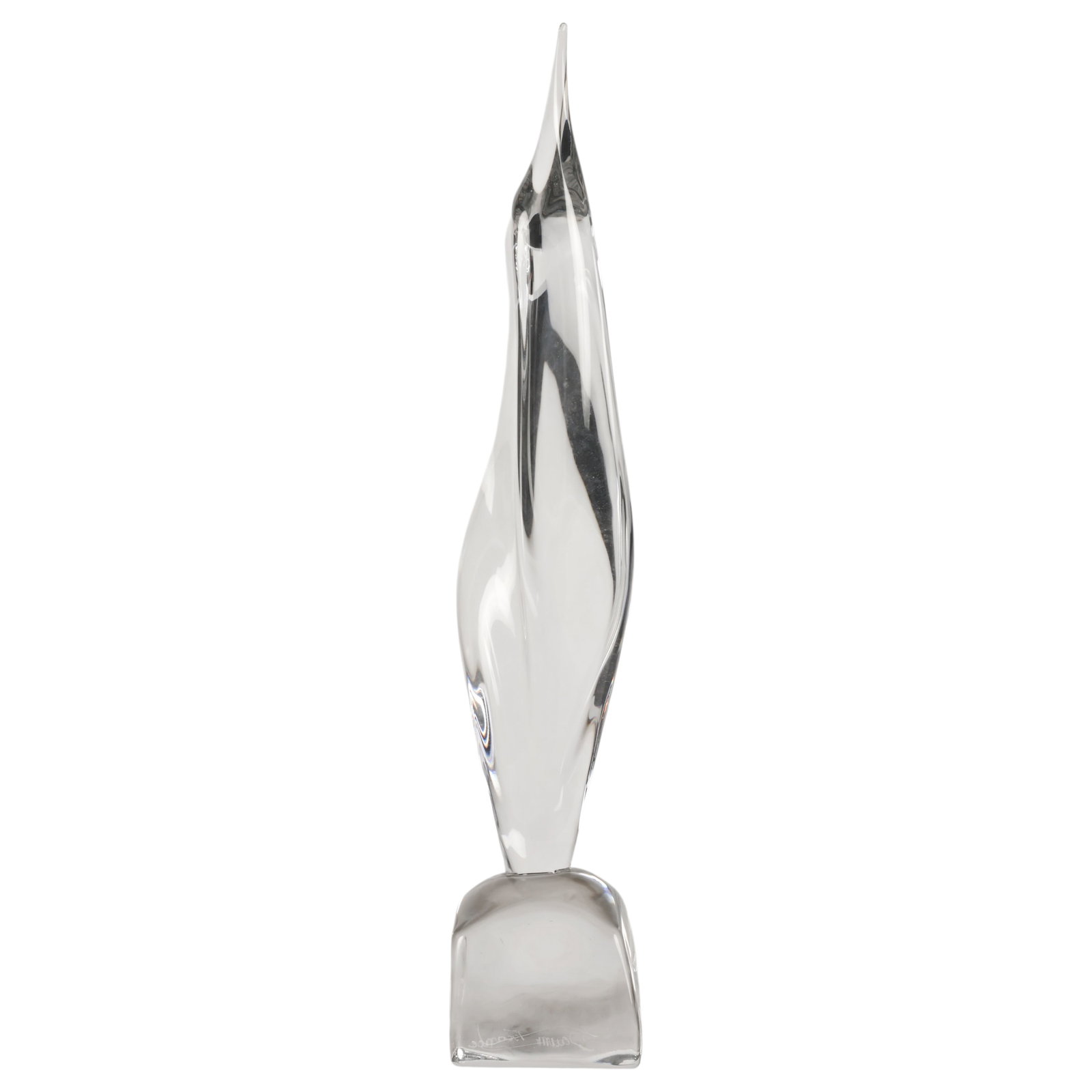 Daum France "LaFlamme" Clear Art Glass Sculpture (1 of 6)