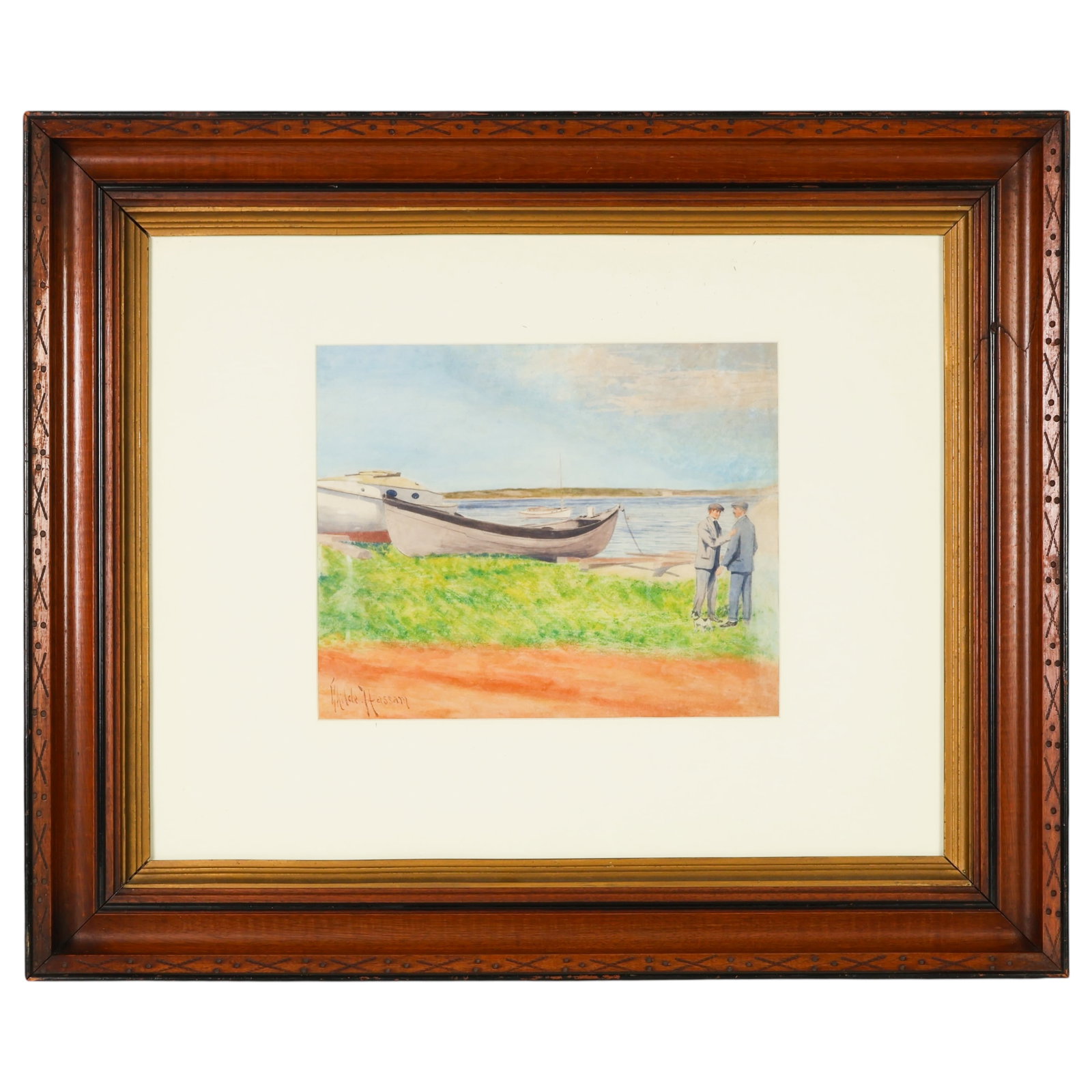 Childe F Hassam 1859-1935 Coastal Scene Watercolor (1 of 7)