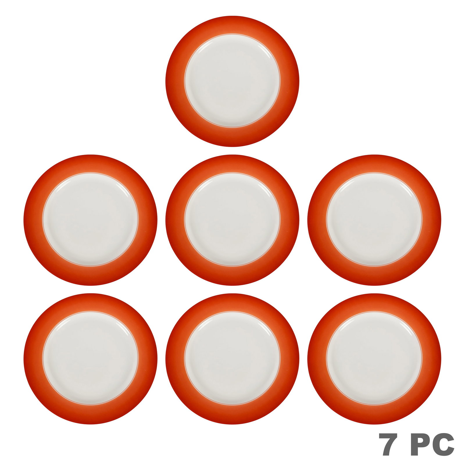 Lynn Chase Rust Red Accents Porcelain Chargers 7pc (1 of 6)