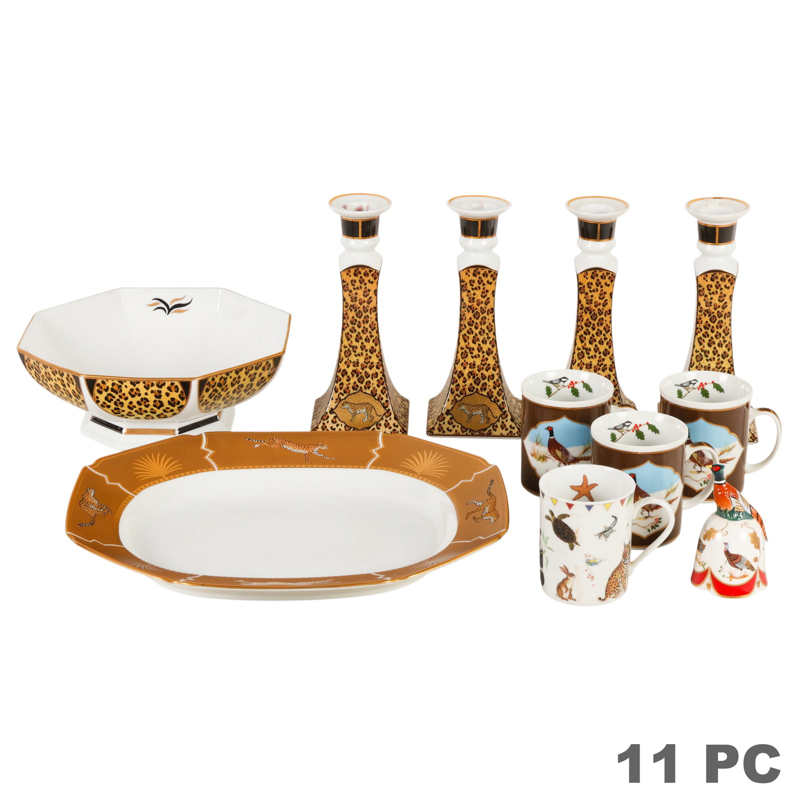 Lynn Chase Golden Cheetah Platter & MORE 11pc LOT (1 of 7)
